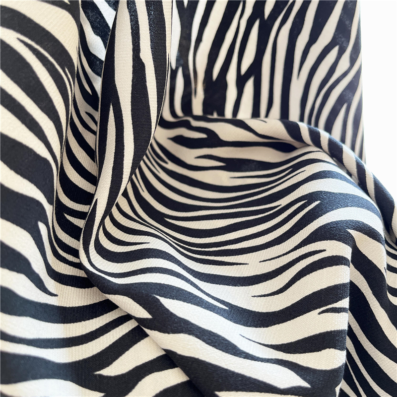 56 rayon 44 viscose satin Fabrik cetakan haiwan zebra haiwan