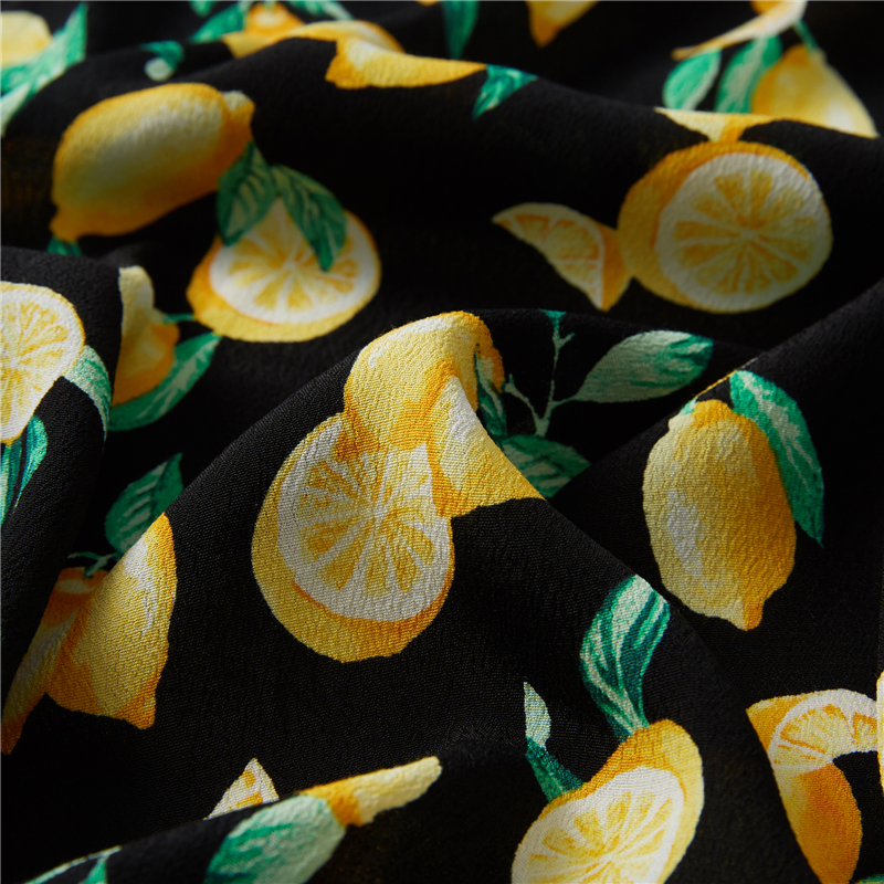 Lemon digital print crepe 53% viscose 47% rayon poplin fabrik eksotik Hawaii