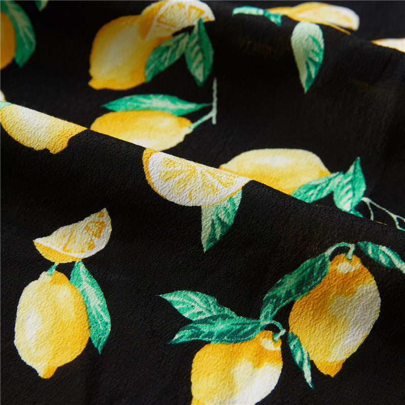 Lemon digital print crepe 53% viscose 47% rayon poplin fabrik eksotik Hawaii